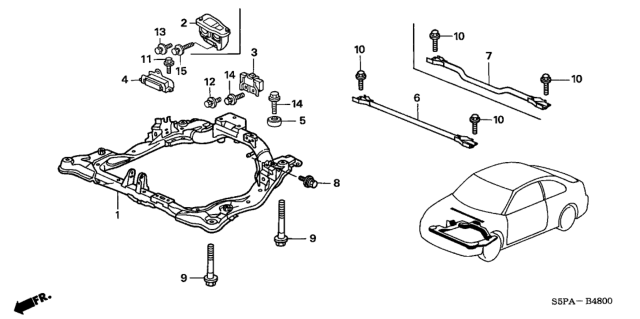 2005 Honda Civic Front Sub Frame Diagram