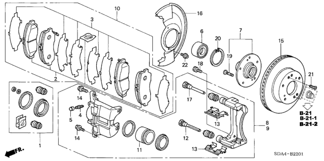 2006 Honda Accord Front Brake Diagram