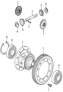 1982 Honda Accord MT Differential Gear Diagram