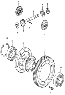 1982 Honda Accord Case, Differential Diagram for 41310-PB6-000