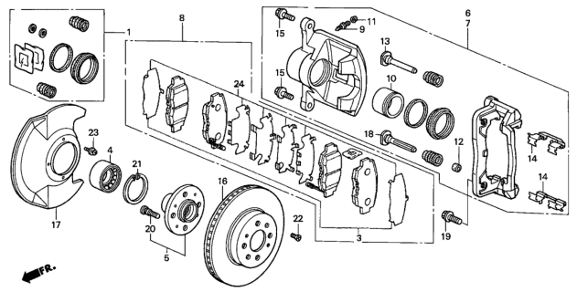 2002 Honda Civic Front Brake Diagram