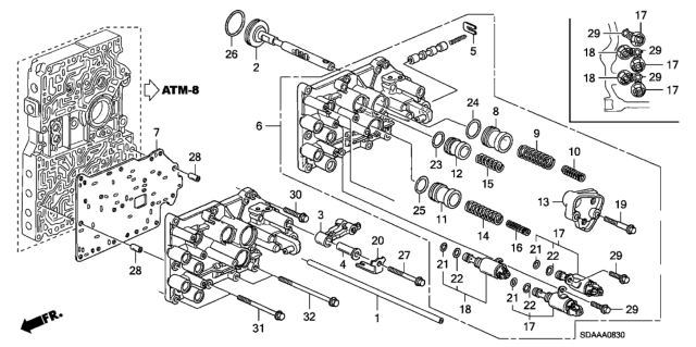 2007 Honda Accord AT Servo Body (L4) Diagram