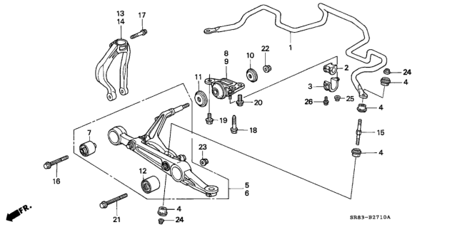 1993 Honda Civic Spring, Front Stabilizer (21Mm) (Nippon Hatsujo) Diagram for 51300-SR3-013