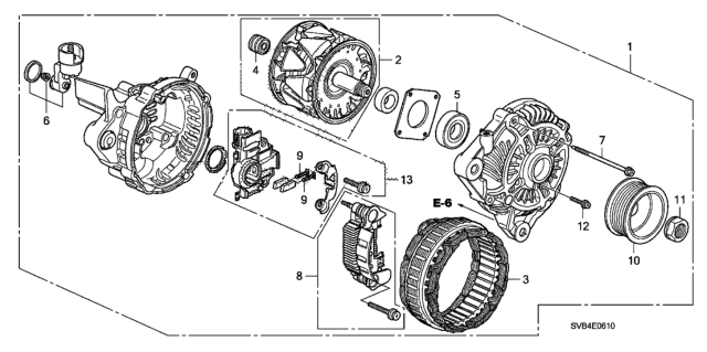 2010 Honda Civic Alternator (Mitsubishi) (1.8L) Diagram