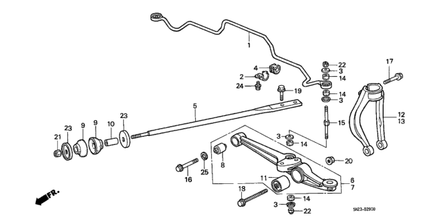 1989 Honda CRX Front Lower Arm Diagram