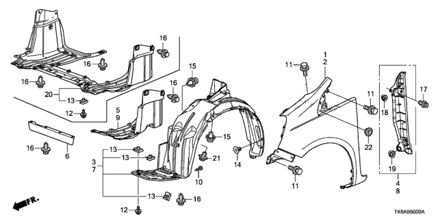 2013 Honda Fit Front Fender Diagram