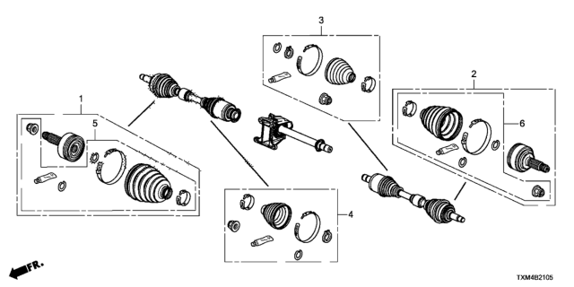 2021 Honda Insight Front Driveshaft Set Short Parts Diagram