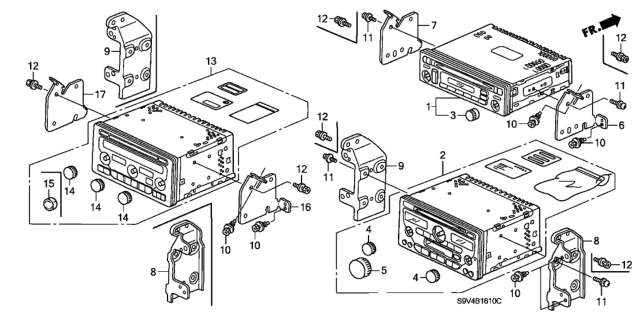 2004 Honda Pilot 5 Door EXL (RES) KA 5AT Auto Radio Diagram