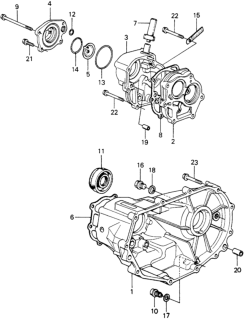 1980 Honda Civic 3 Door ** (1500) KA 5MT 5MT Transmission Housing Diagram