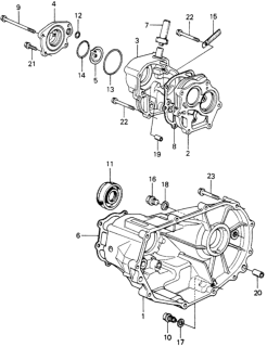 1980 Honda Civic Cover, Transmission Diagram for 21310-PA0-960