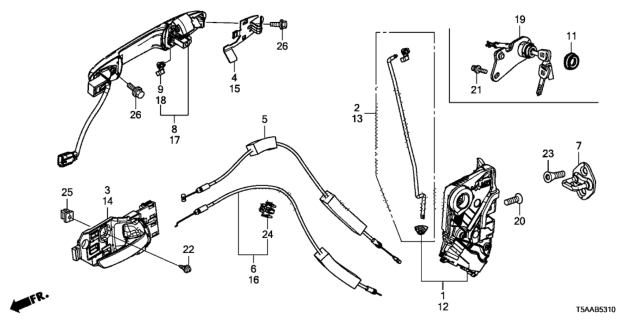 2019 Honda Fit Handle, FR. *NH883P* Diagram for 72140-T5A-003B3