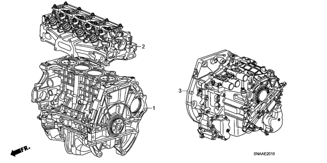 2009 Honda Civic Engine Assy. - Transmission Assy. (1.8L) Diagram