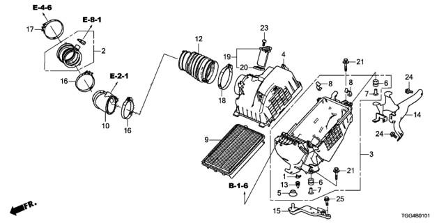 2019 Honda Civic Tube B, Air Flow Diagram for 17229-5BF-A00