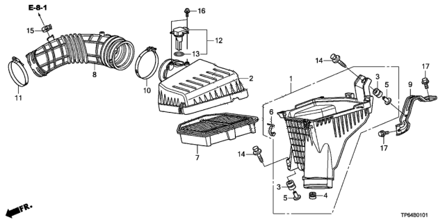 2013 Honda Crosstour Air Cleaner Diagram