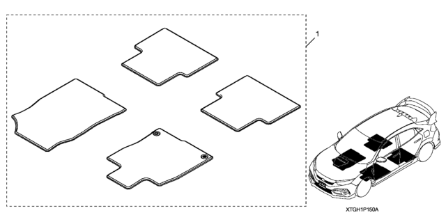 2020 Honda Civic Floor Mats - Carpet Diagram