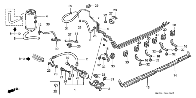 1996 Honda Odyssey Bolt, Fuel Pressure Check Diagram for 90201-P0A-003