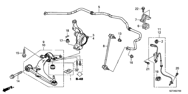 2013 Honda CR-Z Knuckle, Left Front Diagram for 51216-SZT-020