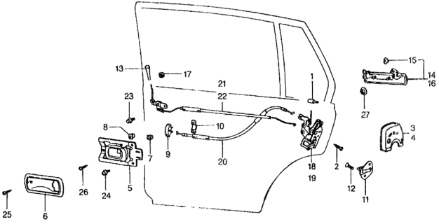 1978 Honda Civic 5 Door ** KH HMT Rear Door Locks Diagram