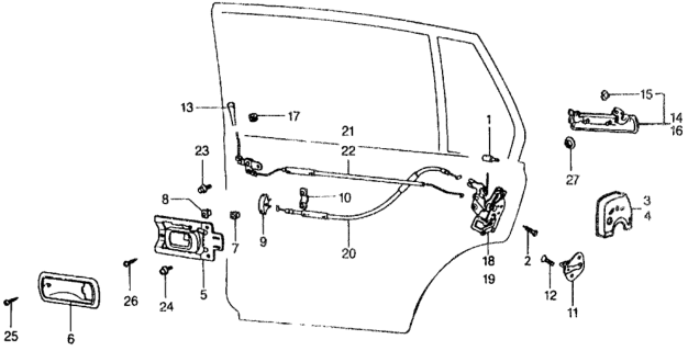 1979 Honda Civic Rod, R. RR. Door Lock Diagram for 76650-659-003