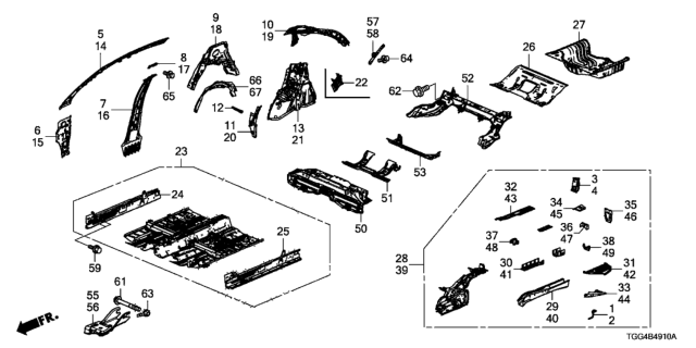 2020 Honda Civic Floor - Inner Panel Diagram