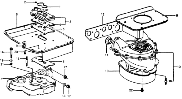 1976 Honda Accord Gasket, Manifold Riser Diagram for 17106-671-670