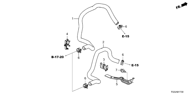 2021 Honda Civic 5 Door LX KA CVT Water Hose Diagram