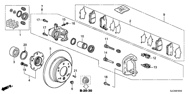 2014 Honda Ridgeline 4 Door RTL-S (SPECIAL EDITION) KA 5AT Rear Brake Diagram
