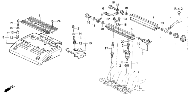 1996 Honda Accord Pipe, Front Fuel Diagram for 16611-P0G-A00