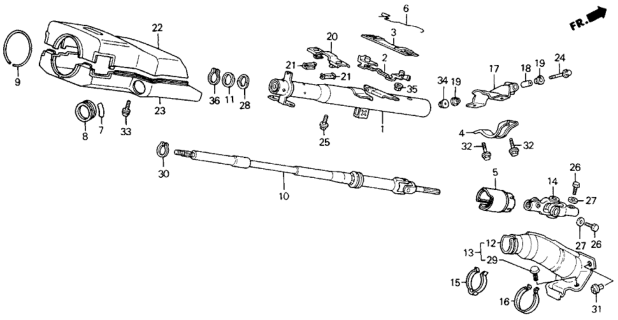 1988 Honda Civic Steering Column Diagram