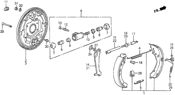 1983 Honda Prelude Rear Brake Shoe Diagram