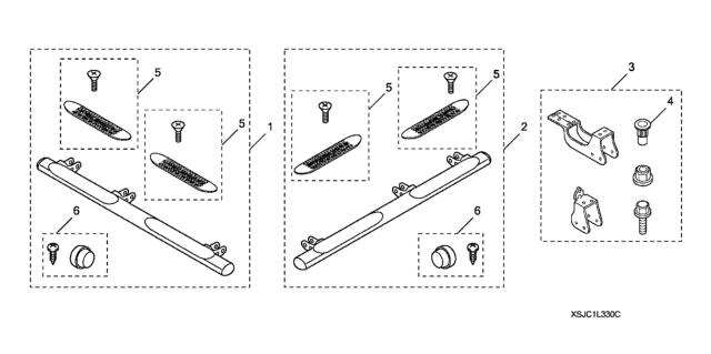 2013 Honda Ridgeline Side Steps (Tube Type) Diagram