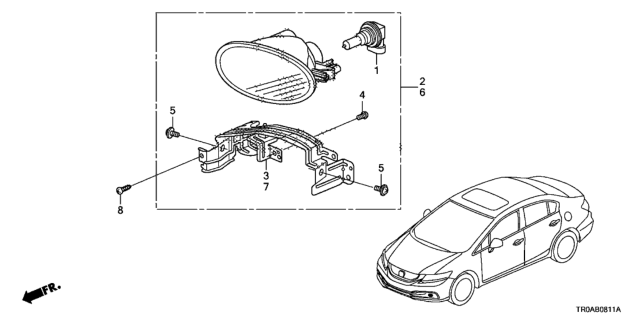 2013 Honda Civic 4 Door EX-L KA 5AT Foglight Diagram
