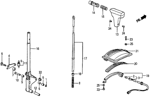 1987 Honda Prelude 2 Door SI KA 4AT Select Lever Diagram