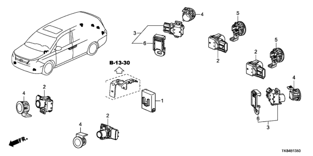 2014 Honda Odyssey Sensor (Modern Steel Metallic) Diagram for 39680-TK8-A11A4