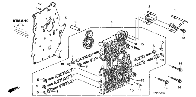 2011 Honda Fit AT Main Valve Body Diagram