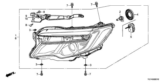 2018 Honda Pilot Headlight Diagram