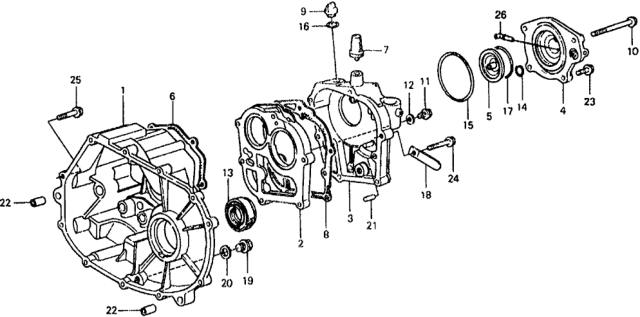 1979 Honda Civic 5MT Transmission Housing Diagram