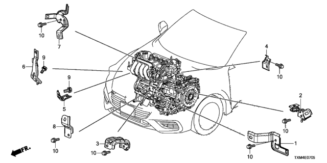 2021 Honda Insight Engine Wire Harness Stay Diagram
