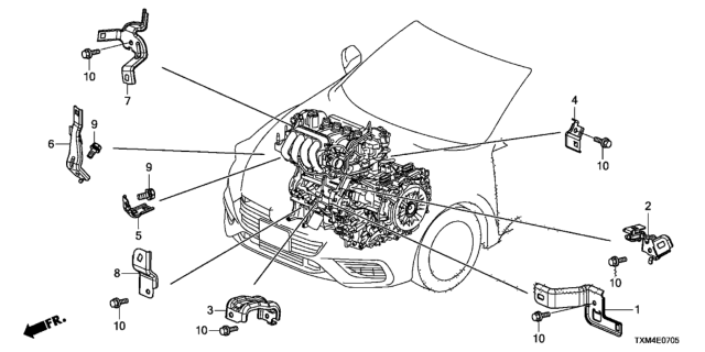 2019 Honda Insight STAY BLK HEAD Diagram for 32750-6L2-A00