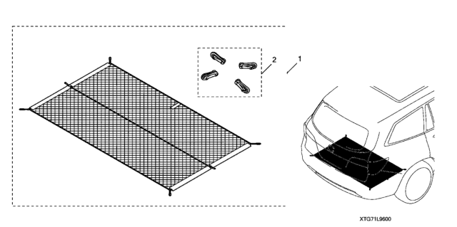 2021 Honda Passport Cargo Net Diagram