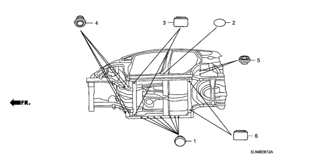 2008 Honda Fit Grommet (Lower) Diagram