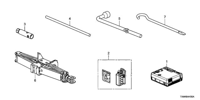 2020 Honda Insight Tools - Jack Diagram