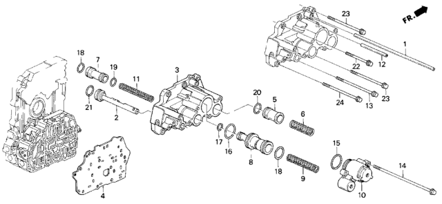 1997 Honda Odyssey 5 Door EX KA 4AT AT Servo Body (2.2L) Diagram
