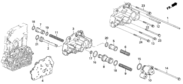 1995 Honda Odyssey AT Servo Body (2.2L) Diagram