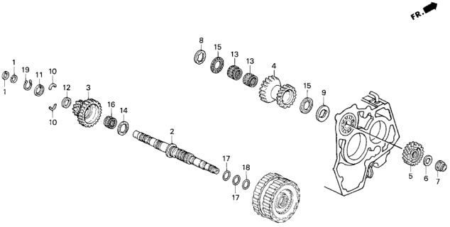 1994 Honda Prelude 2 Door SI (4WS) KA 4AT AT Secondary Shaft Diagram