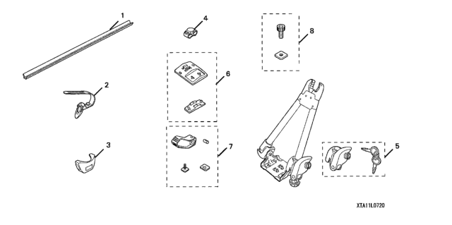 2011 Honda Element Bike Attachment (Upright) Diagram