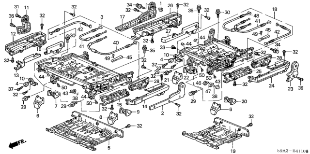 2004 Honda CR-V Cover, R. RR. Seat Rail (Inner) *YR203L* (A) (SADDLE) Diagram for 82293-S9A-003ZB
