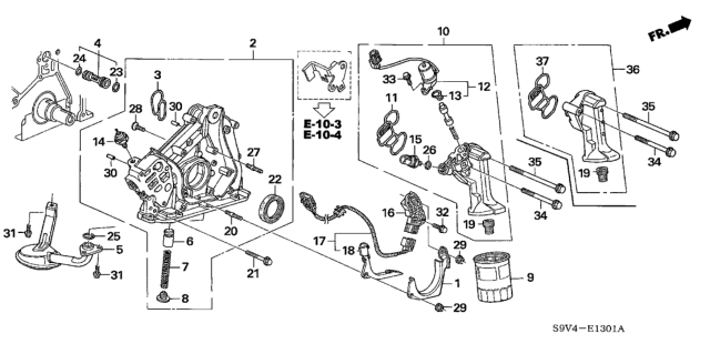 2006 Honda Pilot 5 Door LX (2WD) KA 5AT Oil Pump - Oil Strainer Diagram