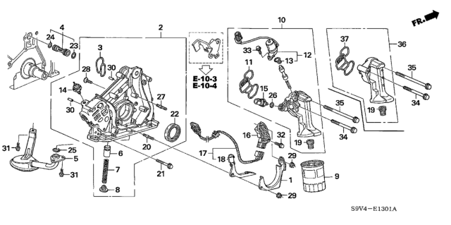 2006 Honda Pilot Oil Pump - Oil Strainer Diagram