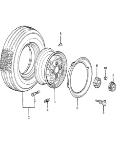 1979 Honda Accord 3 Door STD KH HMT Wheel - Tire Diagram